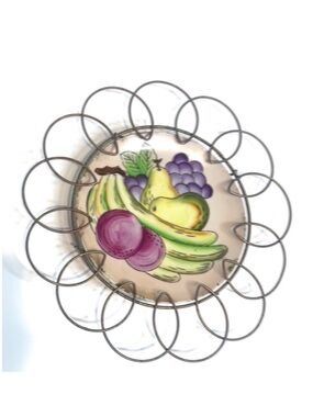 Fruit Design Metal Wire Hanging plate vintage made in Japan